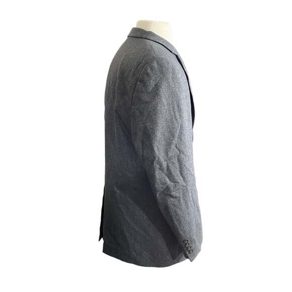 Ralph Lauren Grey Herringbone Tweed 2 Button Suit Jacket Sz 44R Wool Cashmere - Picture 3 of 12